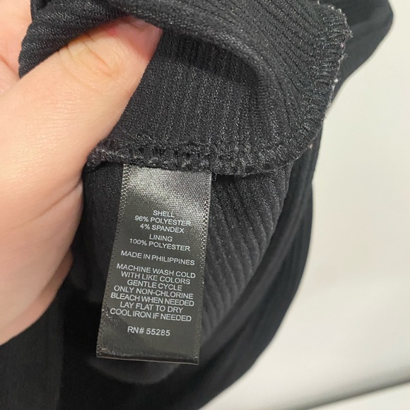 Express Ribbed Bodycon Dress with Keyhole Black Zipper Size XL Goth Grunge - Picture 5 of 6